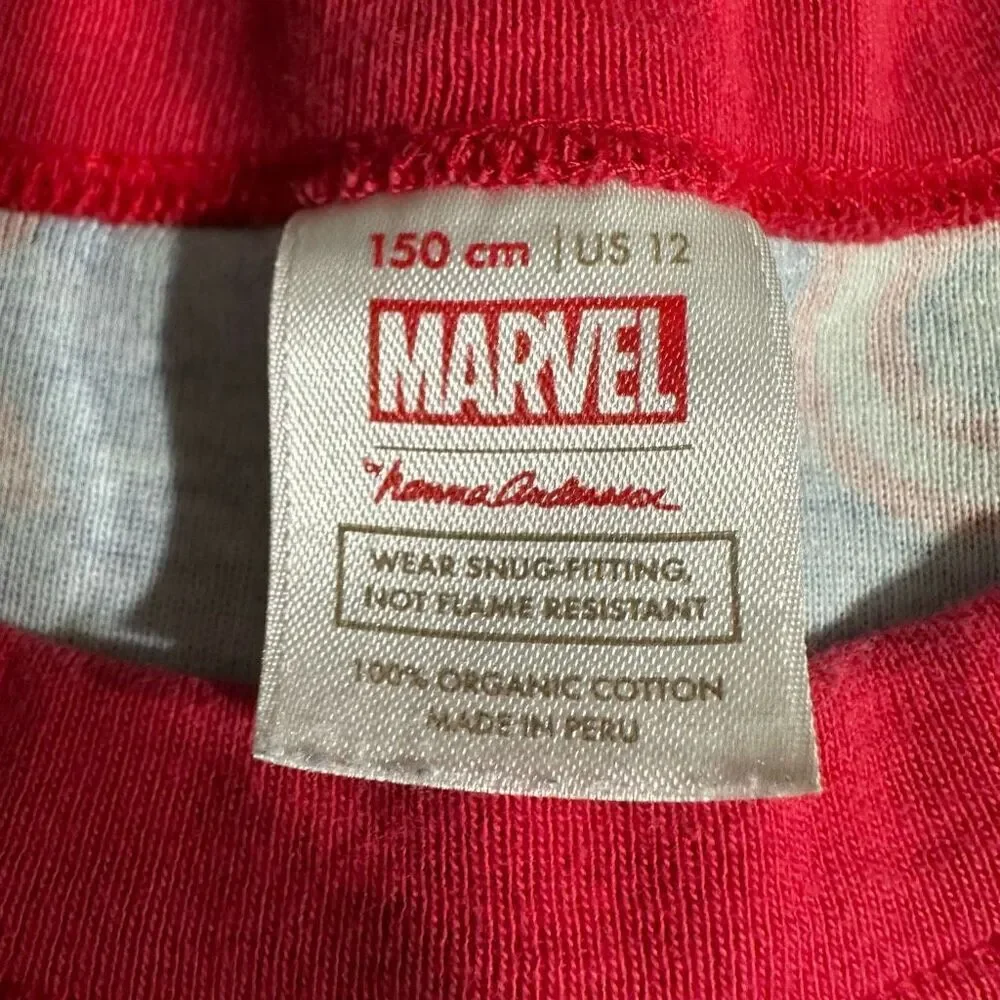Hanna Andersson size 12 Marvel Long John Pajama TOP ONLY